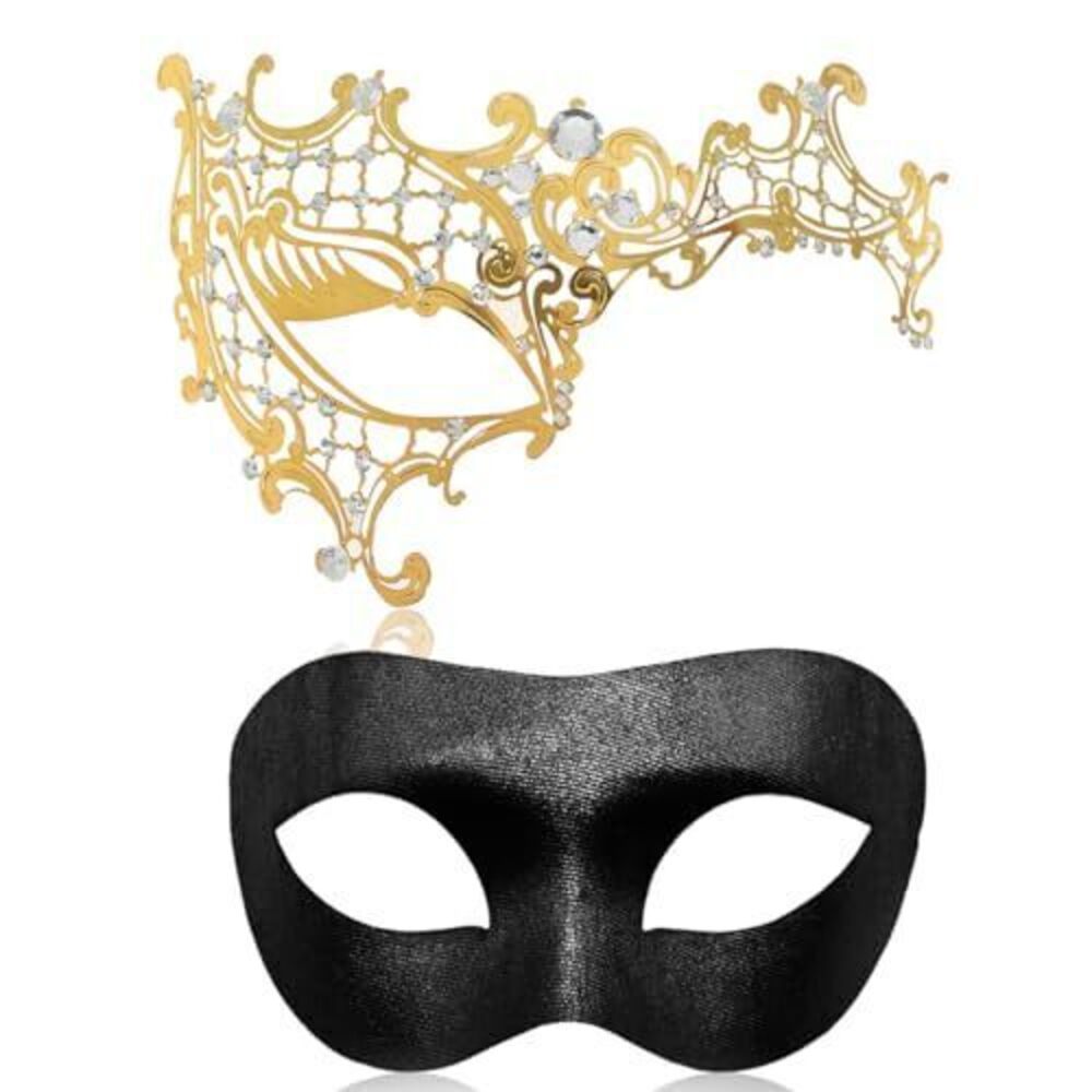 5454 Couple Masquerade Mask Laser Cut Metal Mask Venetian Mask for Party